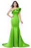 ColsBM Abigail Classic Green Elegant Fishtail Sleeveless Zip up Satin Ruffles Bridesmaid Dresses