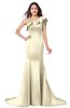 ColsBM Abigail Egret Elegant Fishtail Sleeveless Zip up Satin Ruffles Bridesmaid Dresses