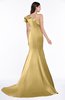 ColsBM Abigail Gold Elegant Fishtail Sleeveless Zip up Satin Ruffles Bridesmaid Dresses