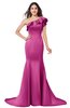 ColsBM Abigail Hot Pink Elegant Fishtail Sleeveless Zip up Satin Ruffles Bridesmaid Dresses
