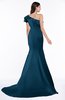 ColsBM Abigail Moroccan Blue Elegant Fishtail Sleeveless Zip up Satin Ruffles Bridesmaid Dresses