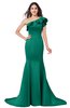 ColsBM Abigail Pepper Green Elegant Fishtail Sleeveless Zip up Satin Ruffles Bridesmaid Dresses
