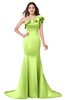 ColsBM Abigail Sharp Green Elegant Fishtail Sleeveless Zip up Satin Ruffles Bridesmaid Dresses