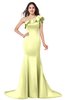ColsBM Abigail Wax Yellow Elegant Fishtail Sleeveless Zip up Satin Ruffles Bridesmaid Dresses