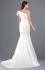 ColsBM Abigail White Elegant Fishtail Sleeveless Zip up Satin Ruffles Bridesmaid Dresses