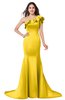 ColsBM Abigail Yellow Elegant Fishtail Sleeveless Zip up Satin Ruffles Bridesmaid Dresses