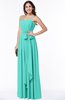 ColsBM Dahlia Blue Turquoise Sexy A-line Zip up Chiffon Floor Length Sash Plus Size Bridesmaid Dresses