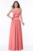ColsBM Miracle Coral Sexy A-line Spaghetti Sleeveless Flower Plus Size Bridesmaid Dresses