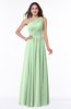 ColsBM Nancy Light Green Sexy A-line Sleeveless Zip up Chiffon Ruching Plus Size Bridesmaid Dresses