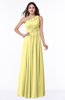 ColsBM Nancy Pastel Yellow Sexy A-line Sleeveless Zip up Chiffon Ruching Plus Size Bridesmaid Dresses