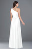 ColsBM Nancy White Sexy A-line Sleeveless Zip up Chiffon Ruching Plus Size Bridesmaid Dresses