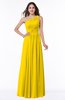 ColsBM Nancy Yellow Sexy A-line Sleeveless Zip up Chiffon Ruching Plus Size Bridesmaid Dresses