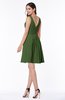 ColsBM Celia Garden Green Plain Sleeveless Half Backless Chiffon Knee Length Ruching Plus Size Bridesmaid Dresses