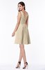 ColsBM Celia Novelle Peach Plain Sleeveless Half Backless Chiffon Knee Length Ruching Plus Size Bridesmaid Dresses