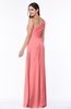 ColsBM Shayla Coral Sexy A-line One Shoulder Sleeveless Chiffon Floor Length Plus Size Bridesmaid Dresses