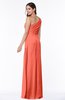 ColsBM Shayla Living Coral Sexy A-line One Shoulder Sleeveless Chiffon Floor Length Plus Size Bridesmaid Dresses