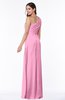 ColsBM Shayla Pink Sexy A-line One Shoulder Sleeveless Chiffon Floor Length Plus Size Bridesmaid Dresses