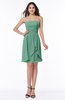 ColsBM Kinslee Beryl Green Glamorous A-line Sleeveless Zipper Chiffon Knee Length Plus Size Bridesmaid Dresses