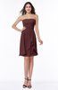 ColsBM Kinslee Burgundy Glamorous A-line Sleeveless Zipper Chiffon Knee Length Plus Size Bridesmaid Dresses