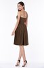 ColsBM Kinslee Chocolate Brown Glamorous A-line Sleeveless Zipper Chiffon Knee Length Plus Size Bridesmaid Dresses