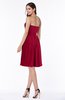 ColsBM Kinslee Dark Red Glamorous A-line Sleeveless Zipper Chiffon Knee Length Plus Size Bridesmaid Dresses