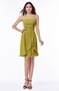 ColsBM Kinslee Golden Olive Glamorous A-line Sleeveless Zipper Chiffon Knee Length Plus Size Bridesmaid Dresses