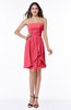 ColsBM Kinslee Guava Glamorous A-line Sleeveless Zipper Chiffon Knee Length Plus Size Bridesmaid Dresses