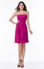 ColsBM Kinslee Hot Pink Glamorous A-line Sleeveless Zipper Chiffon Knee Length Plus Size Bridesmaid Dresses