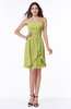 ColsBM Kinslee Linden Green Glamorous A-line Sleeveless Zipper Chiffon Knee Length Plus Size Bridesmaid Dresses