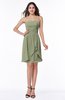ColsBM Kinslee Moss Green Glamorous A-line Sleeveless Zipper Chiffon Knee Length Plus Size Bridesmaid Dresses