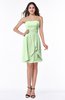 ColsBM Kinslee Pale Green Glamorous A-line Sleeveless Zipper Chiffon Knee Length Plus Size Bridesmaid Dresses