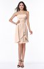 ColsBM Kinslee Peach Puree Glamorous A-line Sleeveless Zipper Chiffon Knee Length Plus Size Bridesmaid Dresses