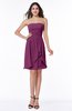 ColsBM Kinslee Raspberry Glamorous A-line Sleeveless Zipper Chiffon Knee Length Plus Size Bridesmaid Dresses