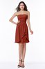 ColsBM Kinslee Rust Glamorous A-line Sleeveless Zipper Chiffon Knee Length Plus Size Bridesmaid Dresses