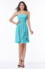 ColsBM Kinslee Turquoise Glamorous A-line Sleeveless Zipper Chiffon Knee Length Plus Size Bridesmaid Dresses