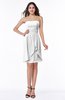 ColsBM Kinslee White Glamorous A-line Sleeveless Zipper Chiffon Knee Length Plus Size Bridesmaid Dresses