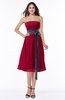 ColsBM Renata Dark Red Simple A-line Strapless Sleeveless Zip up Sash Plus Size Bridesmaid Dresses