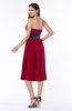 ColsBM Renata Dark Red Simple A-line Strapless Sleeveless Zip up Sash Plus Size Bridesmaid Dresses