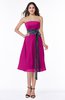 ColsBM Renata Hot Pink Simple A-line Strapless Sleeveless Zip up Sash Plus Size Bridesmaid Dresses