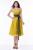 ColsBM Renata Lemon Curry Simple A-line Strapless Sleeveless Zip up Sash Plus Size Bridesmaid Dresses