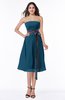 ColsBM Renata Moroccan Blue Simple A-line Strapless Sleeveless Zip up Sash Plus Size Bridesmaid Dresses