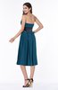 ColsBM Renata Moroccan Blue Simple A-line Strapless Sleeveless Zip up Sash Plus Size Bridesmaid Dresses