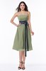 ColsBM Renata Moss Green Simple A-line Strapless Sleeveless Zip up Sash Plus Size Bridesmaid Dresses