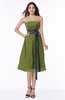ColsBM Renata Olive Green Simple A-line Strapless Sleeveless Zip up Sash Plus Size Bridesmaid Dresses