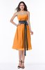 ColsBM Renata Orange Simple A-line Strapless Sleeveless Zip up Sash Plus Size Bridesmaid Dresses