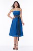 ColsBM Renata Royal Blue Simple A-line Strapless Sleeveless Zip up Sash Plus Size Bridesmaid Dresses