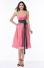 ColsBM Renata Watermelon Simple A-line Strapless Sleeveless Zip up Sash Plus Size Bridesmaid Dresses