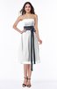 ColsBM Renata White Simple A-line Strapless Sleeveless Zip up Sash Plus Size Bridesmaid Dresses