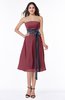 ColsBM Renata Wine Simple A-line Strapless Sleeveless Zip up Sash Plus Size Bridesmaid Dresses
