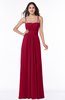 ColsBM Page Dark Red Glamorous Spaghetti Sleeveless Chiffon Floor Length Ruching Plus Size Bridesmaid Dresses